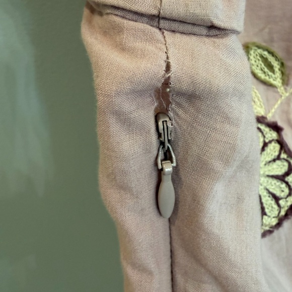 Boden Dusty Pink Embroidered Cotton Babydoll Top Sz 12 - Picture 5 of 8